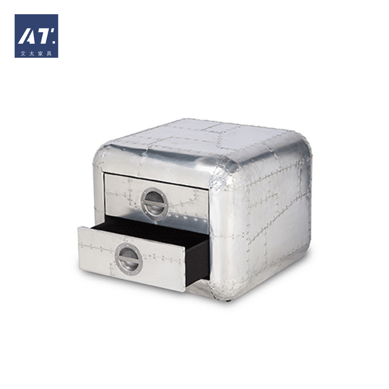 AIVTAI/工业风设计师家具hercules side table铝皮边桌床头柜