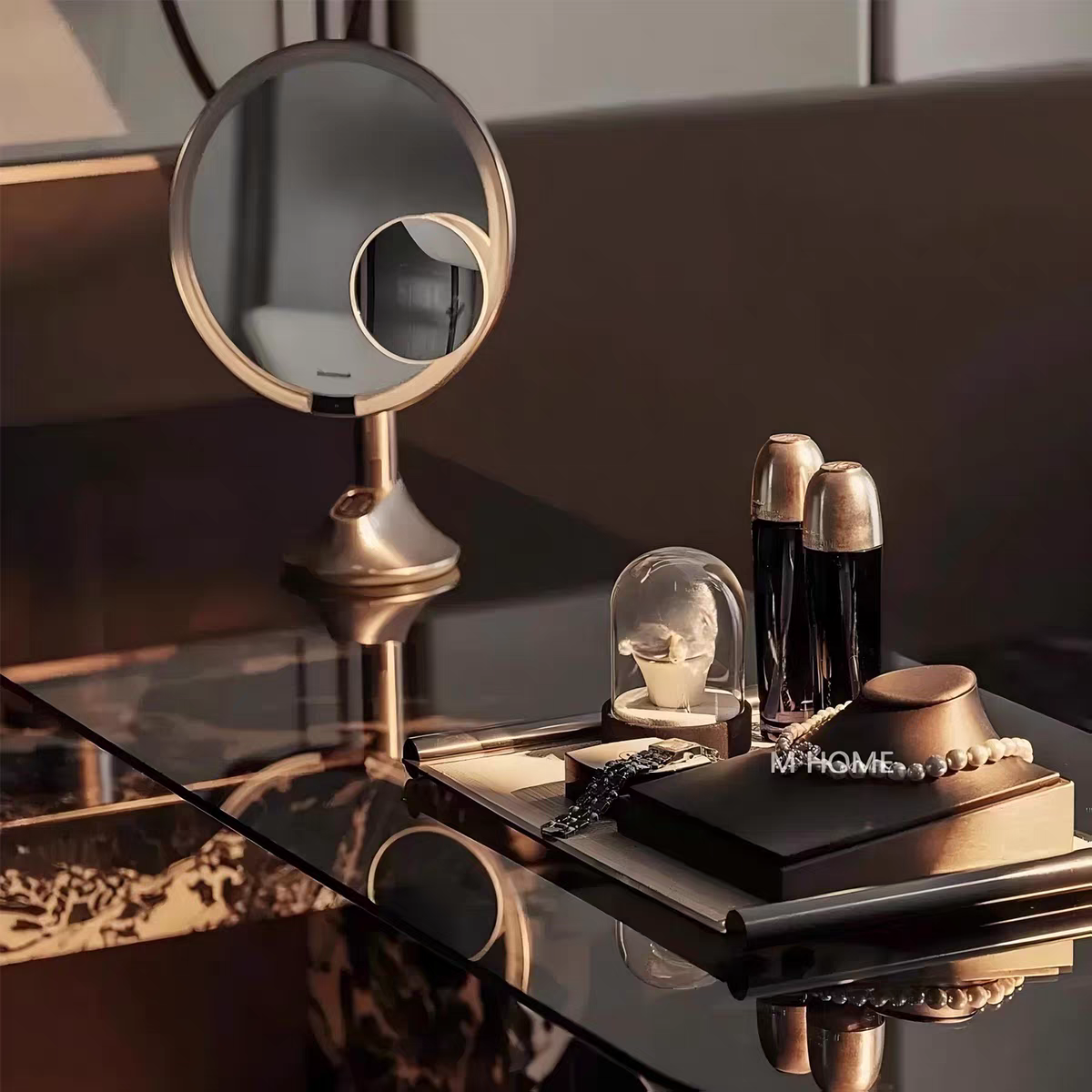 梳妆台摆件高级感轻奢风样品房衣帽间软装设计侘寂风氛围感中古风