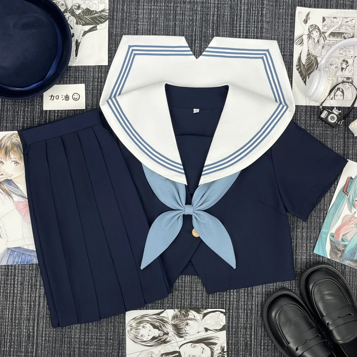 原创正版JK制服日系校供水冰月水手服正统学院风校服班服短裙