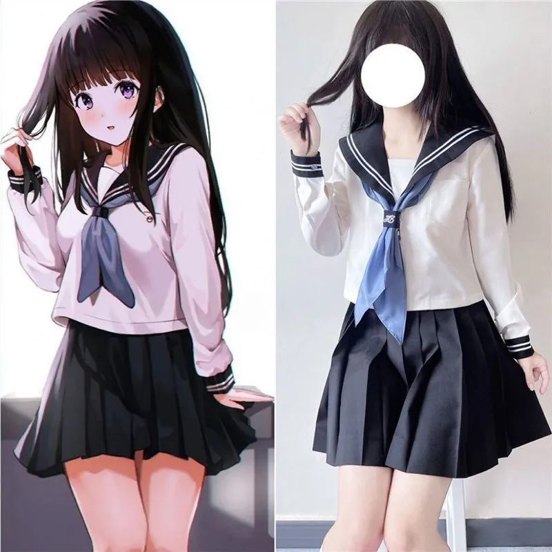 原创JK基础款校园漫画制服套装白二本学院风校供感水手服女校服