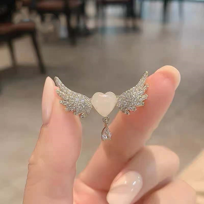 日韩系可爱小动物恐龙天使猫眼石少女别针领针防走光开衫西装配饰