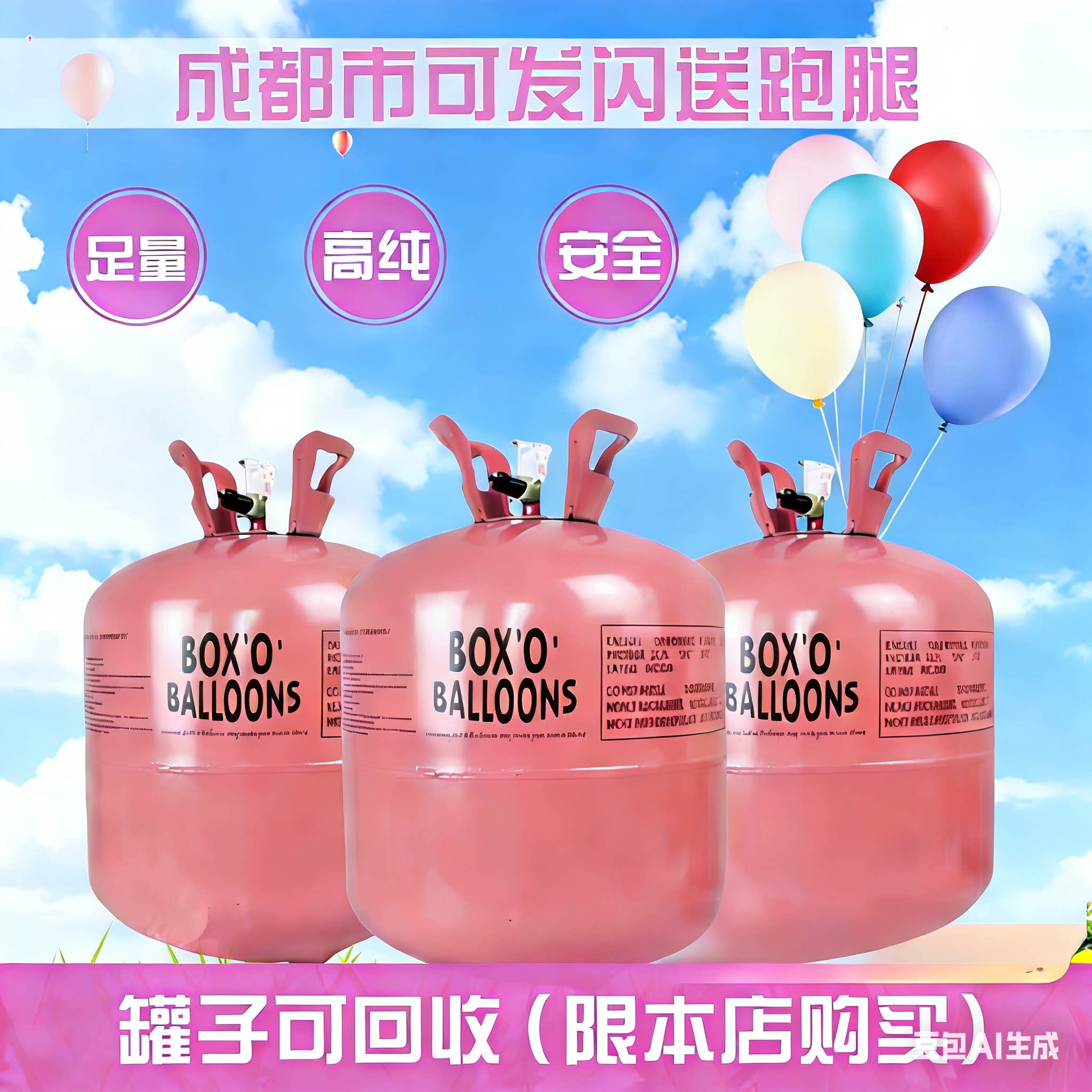 氦气罐大小瓶飘空气100球充气体罐打气筒机结婚庆房生日派对装饰