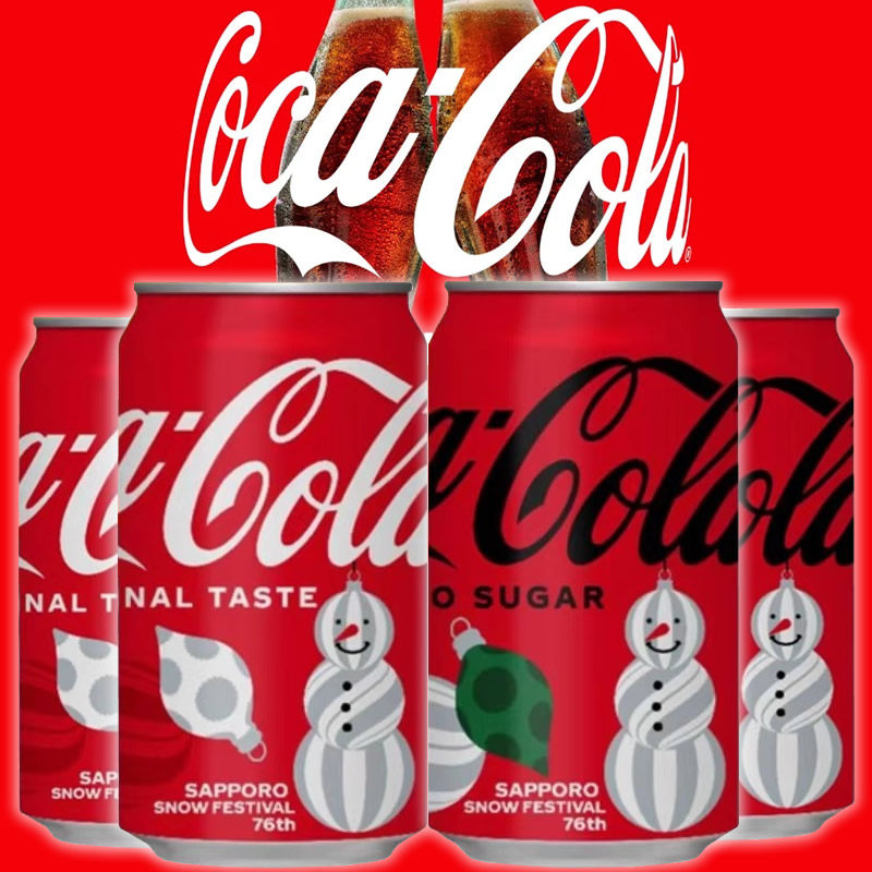 日本进口可口可乐零度碳酸饮料350ml*3罐圣诞札幌雪节限定收藏版