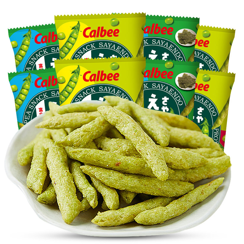 泰国进口Calbee卡乐比豌豆脆原味海苔味松脆米条*4袋非油炸豌豆条