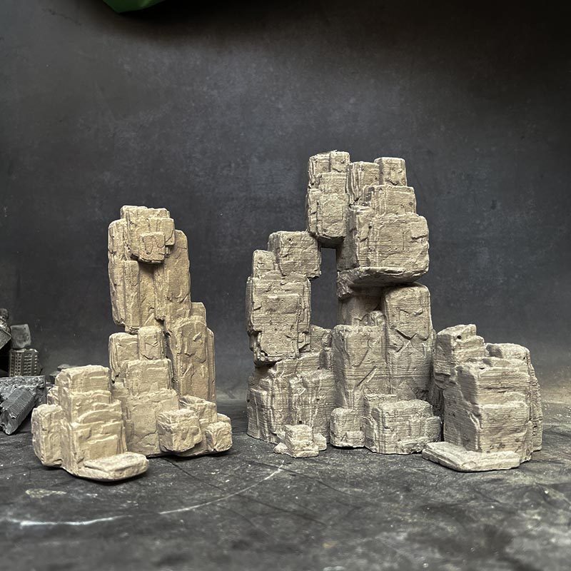 冬官手作 鱼缸造景家居摆件布景微景观废墟叠石假山石山水泥