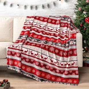 customized sofa TV blanket gift跨境圣诞毯婴儿毯法兰绒雪花毯
