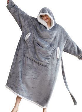wearable blanket H oodie法兰绒懒人毯连帽懒人衣电视毯tv毯睡衣