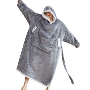 wearable blanket H oodie法兰绒懒人毯连帽懒人衣电视毯tv毯睡衣