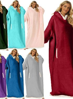 H oodie blanket hoodie winter warm澳洲跨境懒人毯150CMblanket