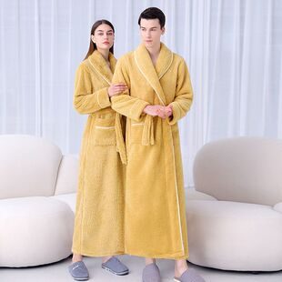 oversize pajamas nightgown couple跨境欧美加长大码睡衣袍情侣