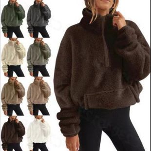 Hoodie winter women outfit跨境卫衣速卖通女士欧美加绒立领外套