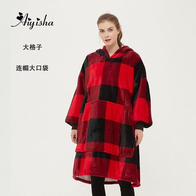 H oodie blanket hoodie oversize pajamas澳洲连帽懒人毯家居服