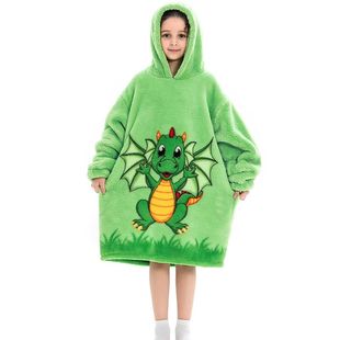 H oodie blanket hoodie pajamas plus size kids儿童防寒服睡衣