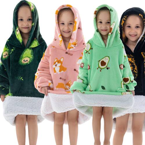 H oodie blanket hoodie kids跨境澳洲秋冬连帽衣套头居家御寒服