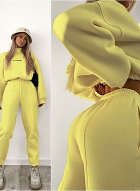 women's hoodie sports suit two-piece外贸欧美跨境卫衣卫裤套装