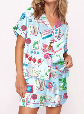customized pajamas pyjamas set women来图定制亚马逊睡衣套装女