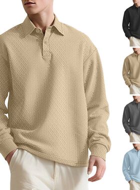 hoodie overcoat mens clothes跨境亚马逊男士polo衫翻领长袖卫衣