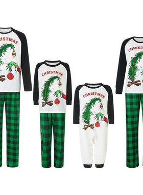 Christmas pajamas pyjamas family set睡衣跨境圣诞节亲子家居服