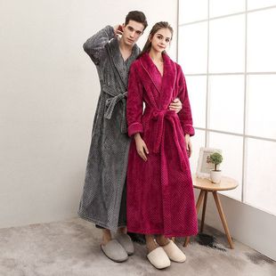 oversize pajamas nightgown couple跨境欧美加长大码睡衣袍情侣