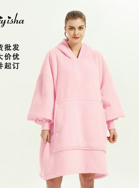 huggle h oodie blanket hoodie wearable跨境外贸居家懒人睡袍毯