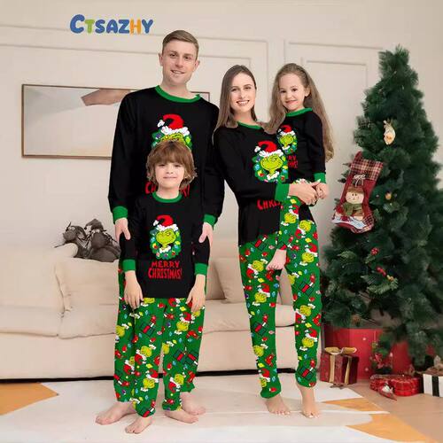 Christmas pajamas pyjamas family set2026欧美圣诞亲子家居睡衣
