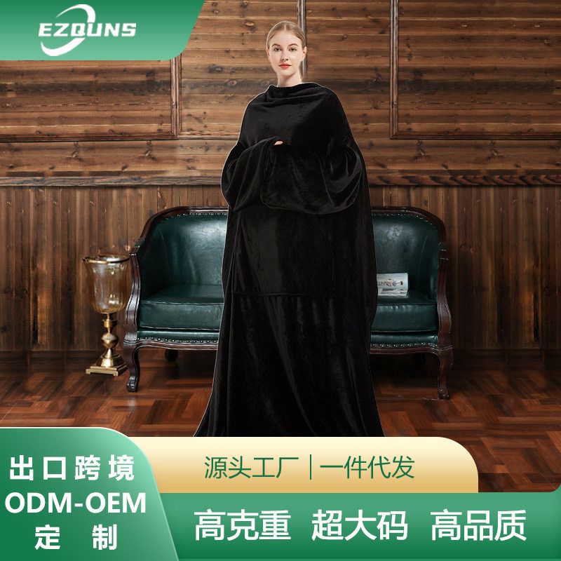 H oodie blanket hoodie couple TV电视毯澳洲长款睡袍御寒服毯