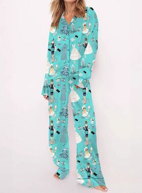 customized pajamas pyjamas set women来图定制亚马逊休闲套装女