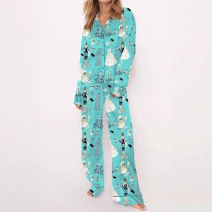 customized pajamas pyjamas set women来图定制亚马逊休闲套装女
