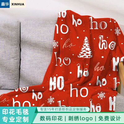跨境订制圣诞法兰绒毛毯blanket