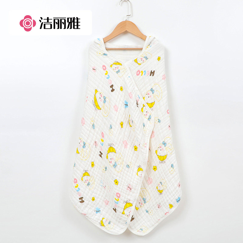 洁丽雅浴袍婴儿浴巾纯纱棉吸水速干宝宝洗澡专用带帽裹巾亲肤包巾,居家布艺,浴裙/浴袍/浴衣,淘宝优惠券,粉丝福利购,淘宝优惠卷