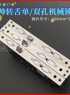 盼盼入户门防盗门锁孔距235小帅11齿轮单孔双孔转舌锁体边长260mm
