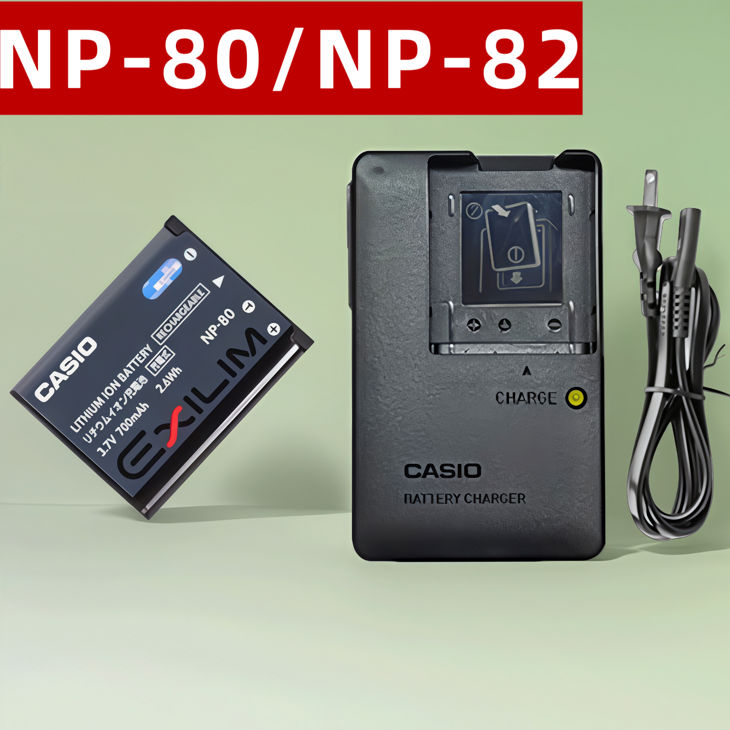 适用卡西欧EX-N1/2 N10/20 Z550/800 ZS5 ZS6相机电池充电器NP-80