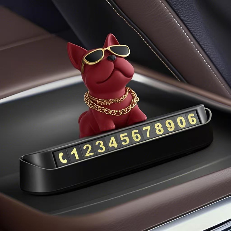 土豪法斗狗汽车临时停车电话号码牌