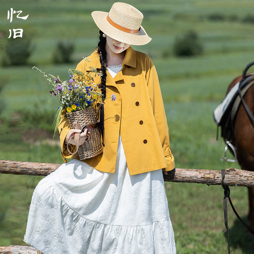 春季纯色短风衣外套女2026新款