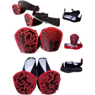 新款古装汉服华服婚鞋布鞋翘头履男士款演出翘首履女士款古代鞋子