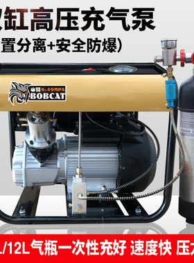 山猫双缸高压充气泵潜水水冷高压气泵30mpa电动高压打气机泵40mpa