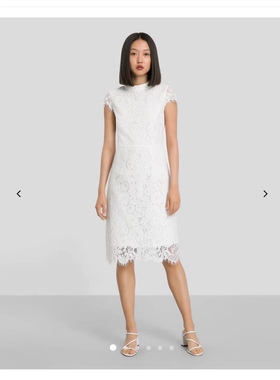 德单IVY 经典款 翻单半高领露背白色精美蕾丝 婚纱礼服 连衣裙