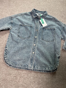 俄罗斯单 女生春款 复古洗水牛仔 好版型 宽松落肩男友风 外套