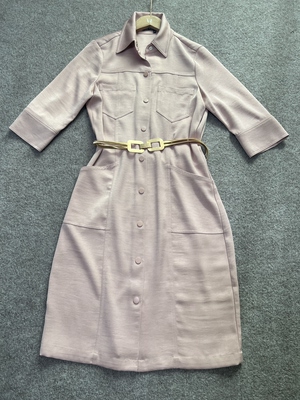 欧单ma 199欧！女生26春夏新款 樱花粉 衬衫直筒 半袖衬衫连衣裙