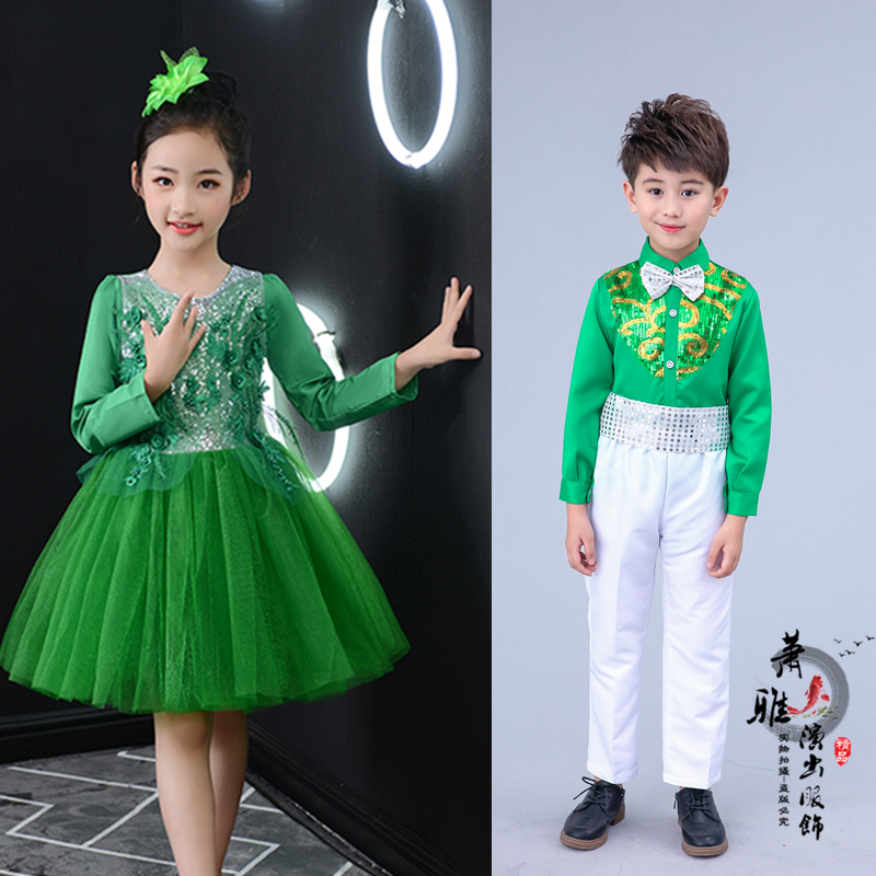 儿童蓬纱裙幼儿园长袖表演服