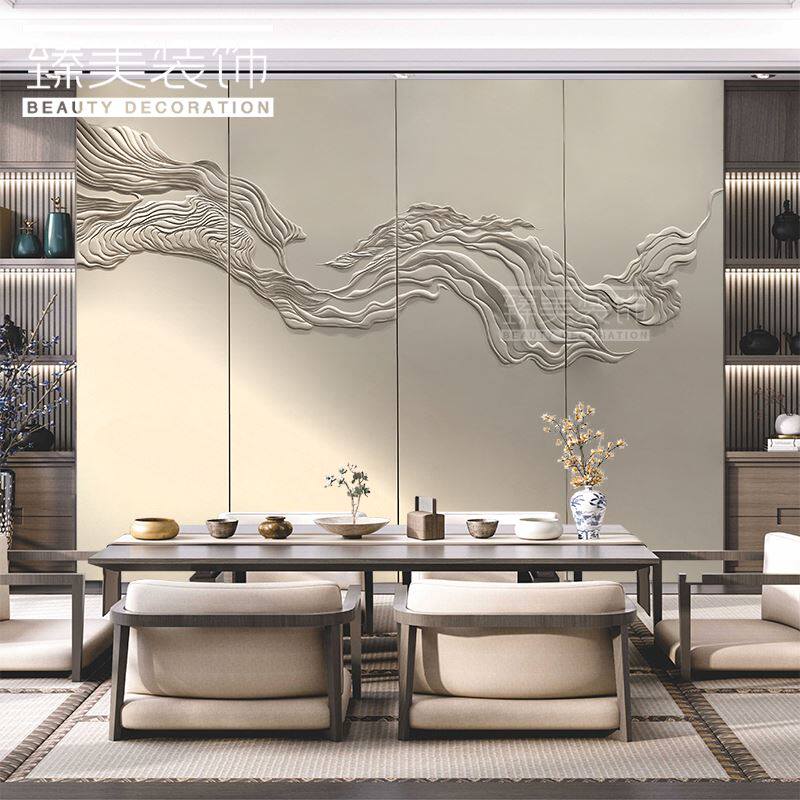 电视墙卧室客厅皮雕硬包背景墙浮雕软包立体割雕沙发墙板装饰定制