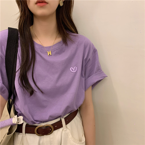  new short sleeved T-shirt women's Embroidery