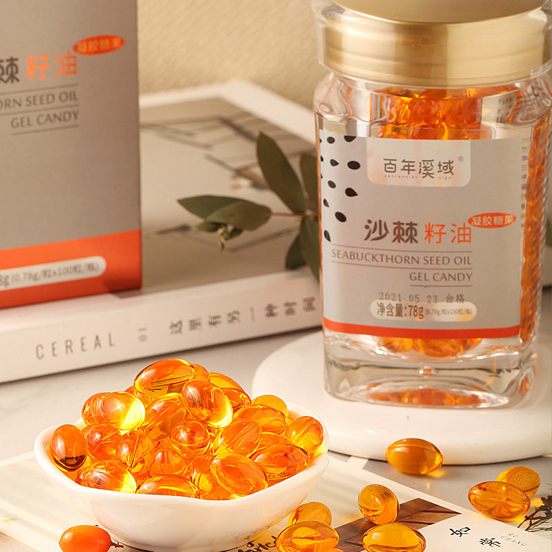 百年溪域 新疆沙棘籽油凝胶糖果78g/瓶