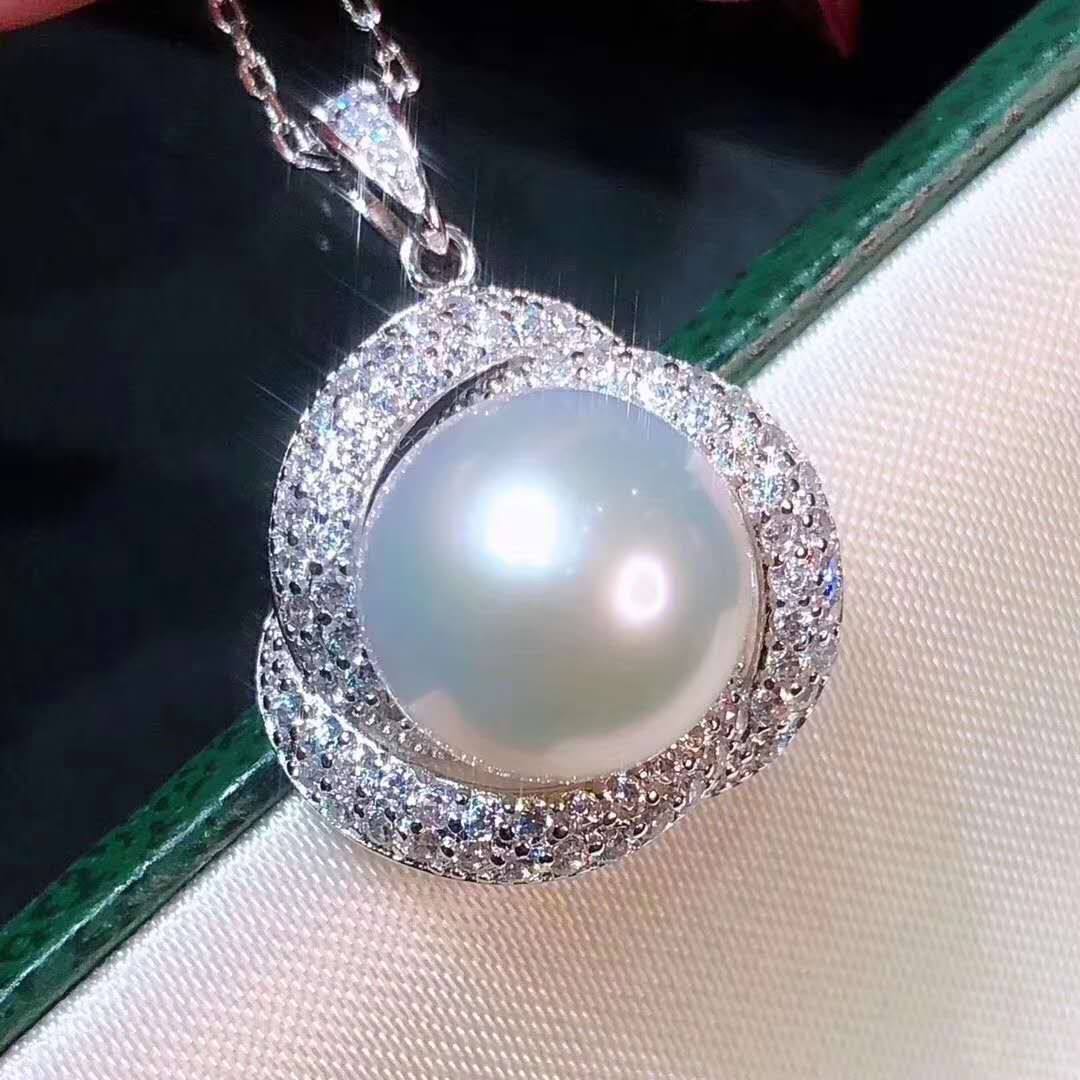 珍珠夫妻网红款爱迪生18K金珍珠吊坠大白色妖紫色正品S925多_虎窝淘