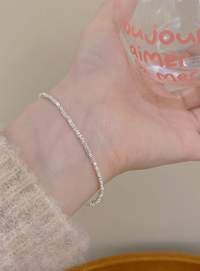 极细碎银子手链女ins风小众简约设计感手环闺蜜生日礼物手饰