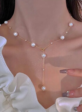 一款多戴珍珠项链女轻奢小众设计高级感小清新甜美简约时尚项链