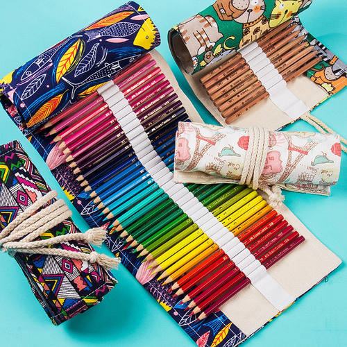 手工帆布卷笔袋大容量男绘画专用