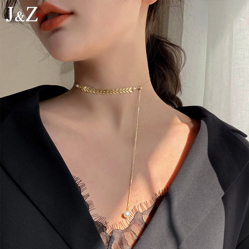 网红麦穗项链女潮锁骨链2021年新款轻奢小众设计感配饰choker颈链在类目 饰品/流行首饰/时尚饰品新, 项链中 - 来自Buy2taobao.com提供专业的淘宝代购服务