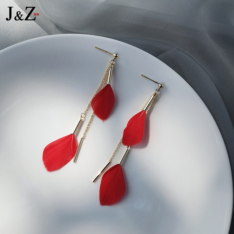 羽毛耳环女2020年新款潮纯银气质长款色耳饰复古仙气耳坠森系超仙在类目 饰品/流行首饰/时尚饰品新, 耳饰, 耳环中 - 来自Buy2taobao.com提供专业的淘宝代购服务