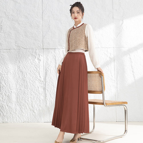 叶央美拉德搭配小香风比甲马面裙